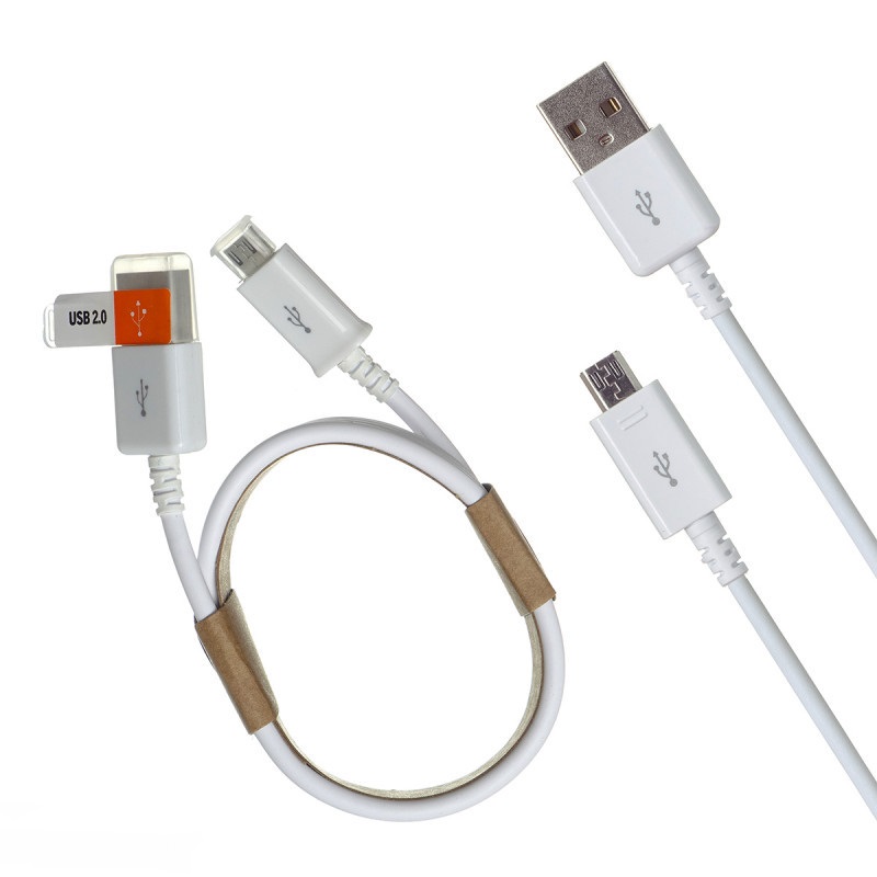Кабель micro - USB 2.0  1.25см (Белый)