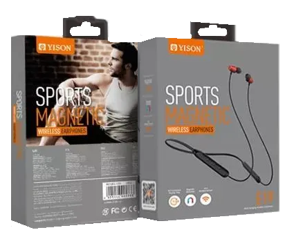 Беспроводные наушники wireless YISON  E19 Bluetooth Sport Magnetic suction (Красный)