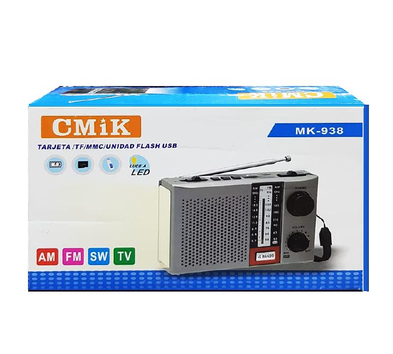 Колонка портативная-радиоприемник CMiK MK-938 Bluetooth (USB, TF, 2фонарика, FM)