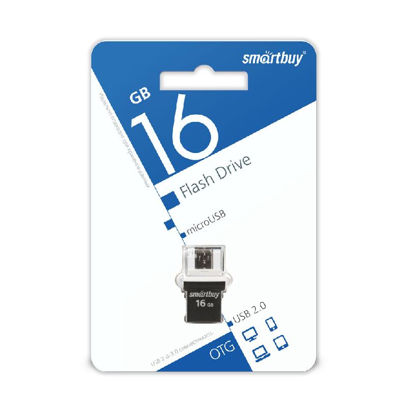 Накопитель USB Flash 16GB SmartBuy Poko 2в1 OTG (USB 2.0/micro USB) 