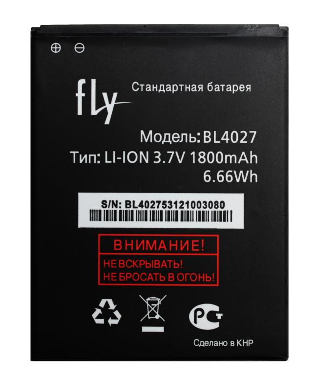 Аккумулятор для Fly   IQ4410  BL4027  1800 mAh  ориг. тех. упаковка