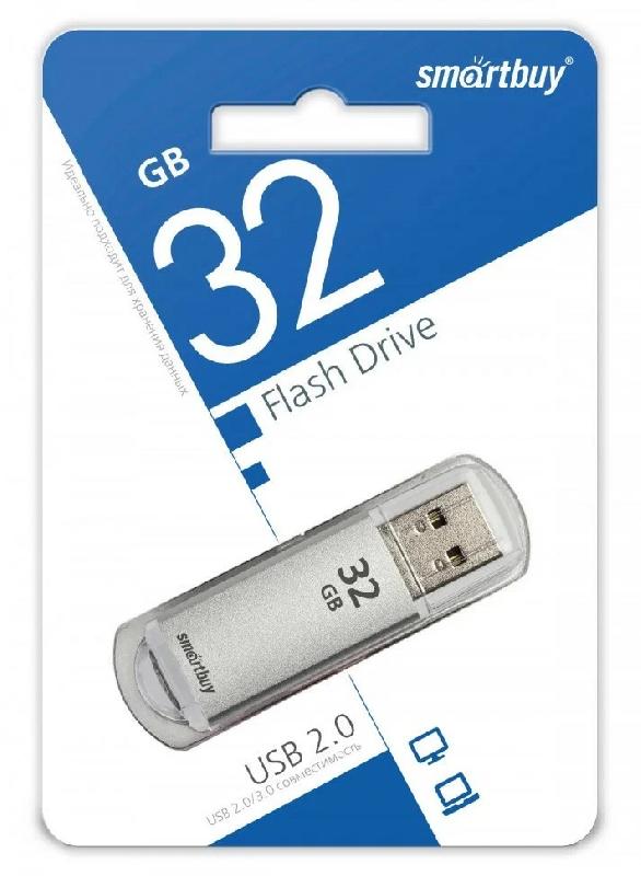 USB 2.0 накопитель Smartbuy 032 ГБ серия V-Cut Серебро (SB32GBVC-S)