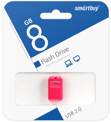 Накопитель USB Flash  8GB SmartBuy ART 2.0 (Розовый)