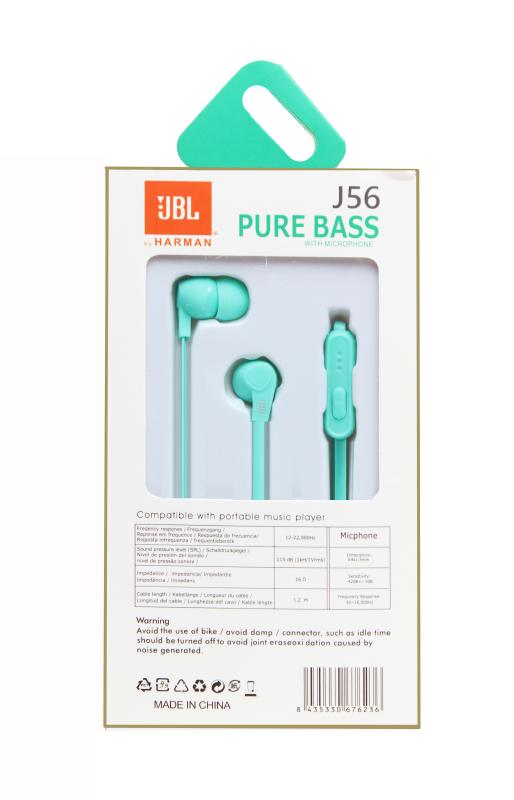 Наушники MP3 &quot;J&quot; J56 с микрофоном (упаковка - коробка) (Зеленый)