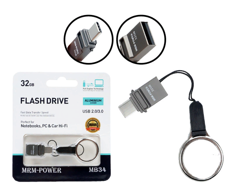 Накопитель USB Flash MRM-Power 32GB 2.0/3.0 MB31/МВ34 2в1 Type-c/USB