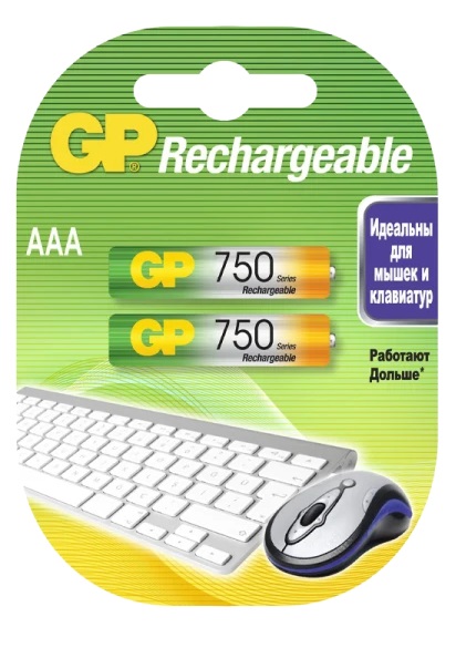 GP AAA750mAh/2BL аккумулятор Пластик ReENERGY