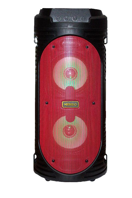 Акустическая система KIMISO QS-6683 порт.(Bluetooth,USB,microSD, AUX,FM,дисплей, микр) 2x5W (Красный)