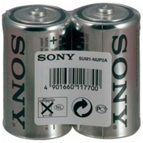 Батарейка солевая SONY R20/2SH D  New Ultra  (2 шт. в пленке)
