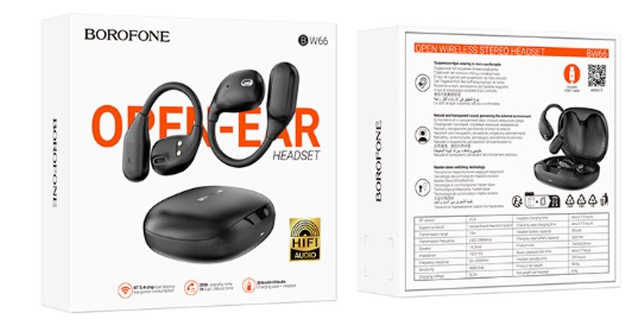 Наушники внутриканальные Borofone BW66, Oriole, Bluetooth, цвет: чёрный