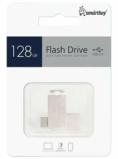 USB 2.0 накопитель Smartbuy 128 ГБ серия MC25 Dual Type-C/Type-A (SB128GBMC25)