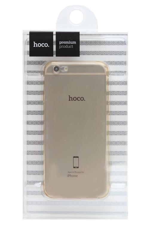 Силиковый чехол hoco для  iPhone 6/6S прозрачный, глянцевый  (в упаковке)  (Белый, 0333)