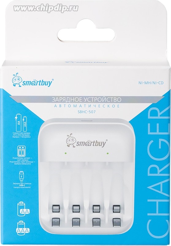 ЗУ для Ni-Mh/Ni-Cd аккумуляторов Smartbuy 507 автоматическое (SBHC-507)/100