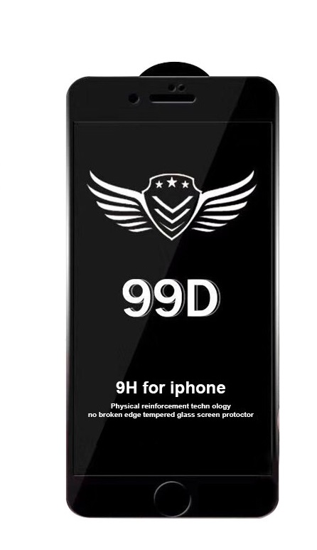 Защитное стекло на экран для Xiaomi Redmi Note 8T (99D, Чёрный, в упаковке)