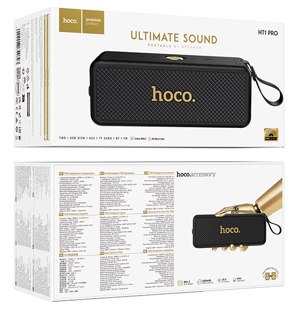 Колонка портативная HOCO, HT1 Pro, Marquis, Bluetooth, цвет: черный