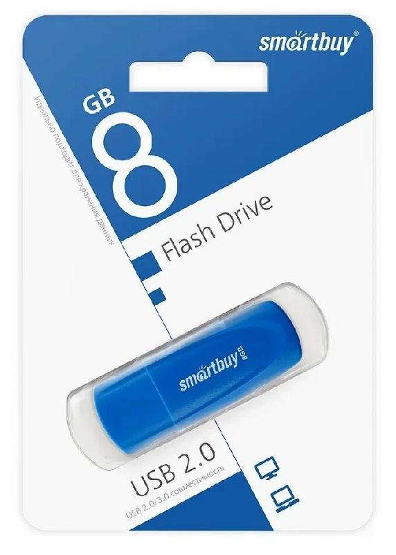 USB 2.0 накопитель Smartbuy 008 ГБ серия Scout Синий (SB008GB2SCB)