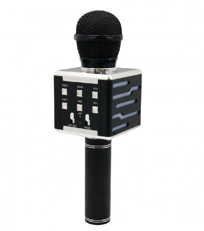 Караоке микрофон DS-878 с динамиками (Bluetooth, USB, micro USB, AUX, rec)  (Чёрный)