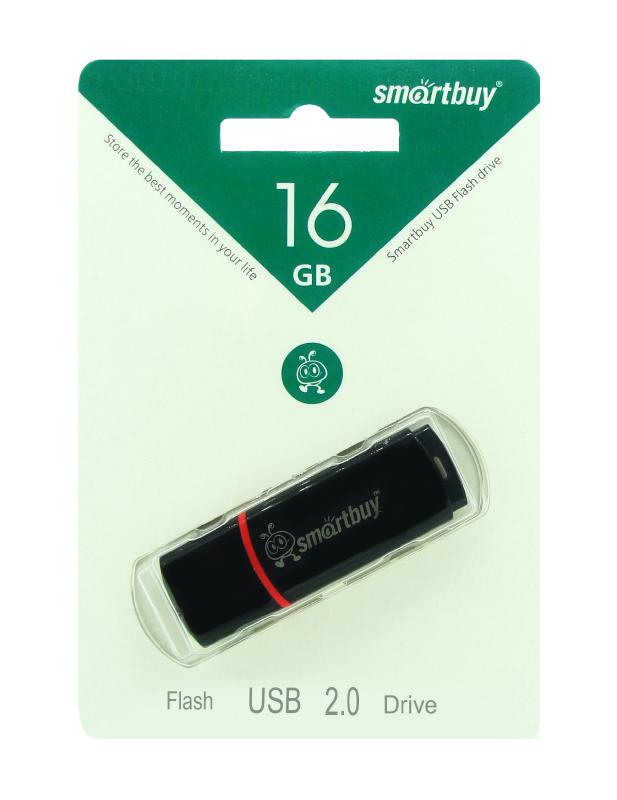 Накопитель USB Flash 16GB SmartBuy Glossy (Чёрный)