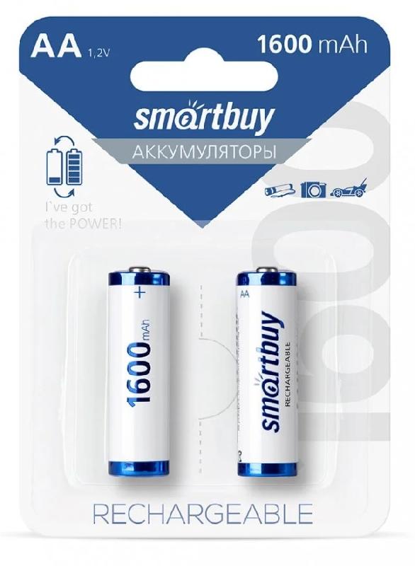 Аккумулятор NiMh Smartbuy AA/2BL 1600 mAh (24/240) (SBBR-2A02BL1600)