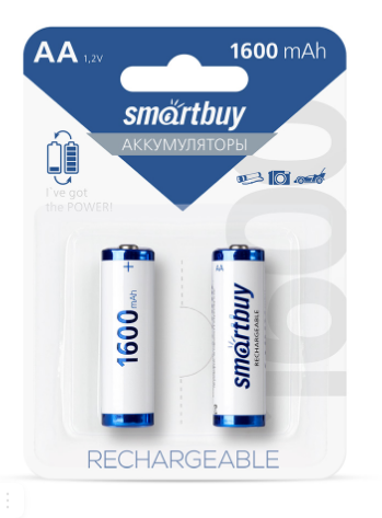 Аккумулятор AA Smartbuy HR6/2 BL  1600 mAh NiMh (2 шт. в упаковке)