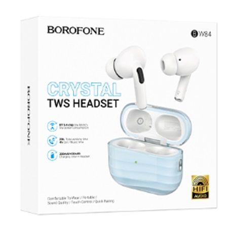 Наушники внутриканальные Borofone BW84, Dream, Bluetooth, TWS, цвет: белый, синий