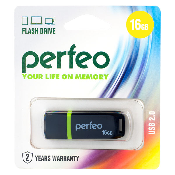 Накопитель USB Flash  16GB Perfeo C11 (Чёрный)