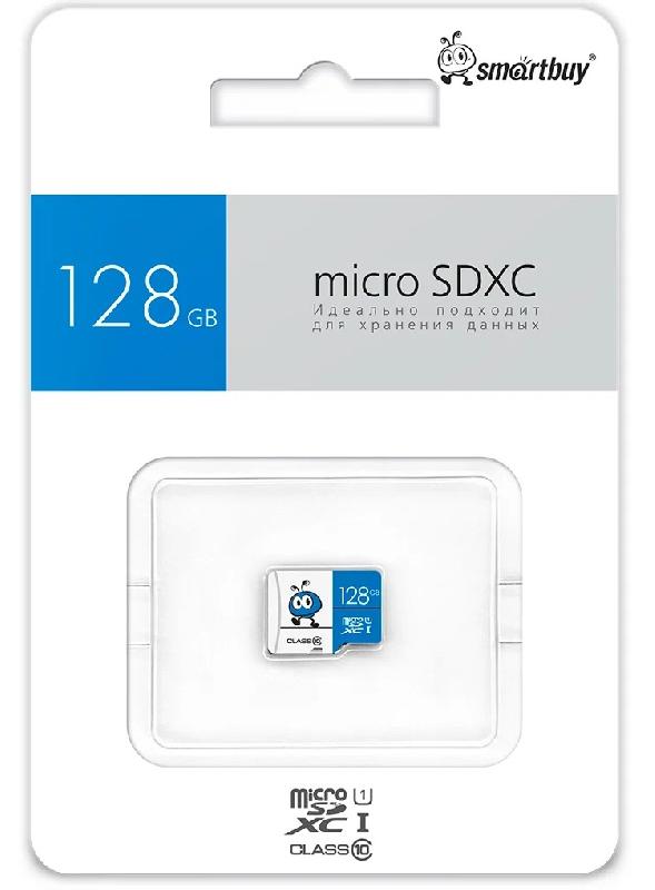 micro SDXC карта памяти Smartbuy 128 ГБ UHS-1, серия Blue, без адаптеров