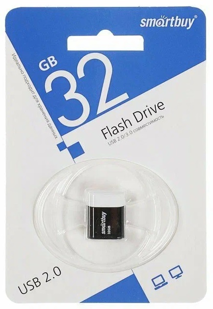 USB 2.0 накопитель Smartbuy 032 ГБ серия Lara Чёрный (SB32GBLARA-K)