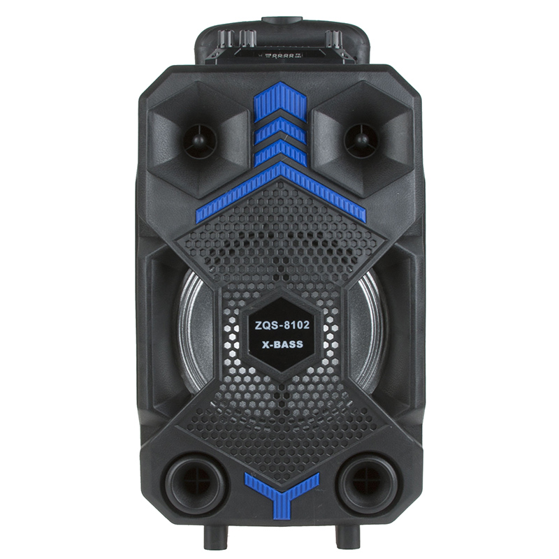 Акустическая система ZQS-8102 портативная(Bluetooth,USB,microSD, AUX, дисплей,FM,пульт,микрофон) 8&quot; (Синий)