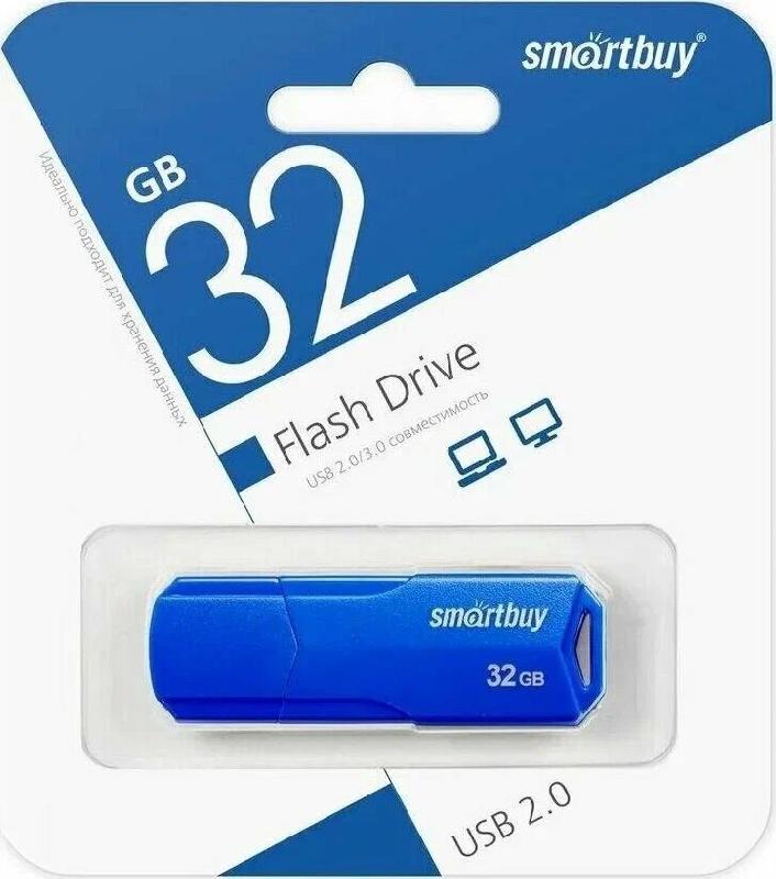 USB 2.0 накопитель Smartbuy 032 ГБ серия Clue Синий (SB32GBCLU-BU)