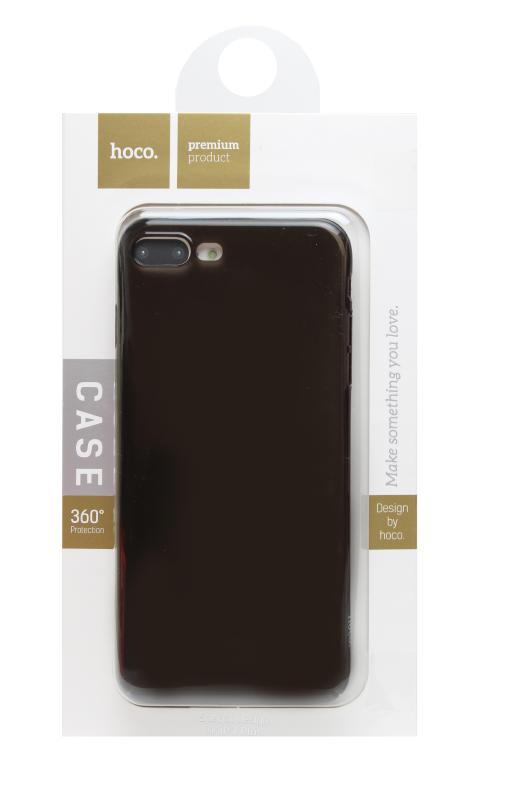 Силиконовый чехол hoco для IPhone 7  Plus ультратонкий, прозрачный (в упаковке)  (Чёрный, 0811)
