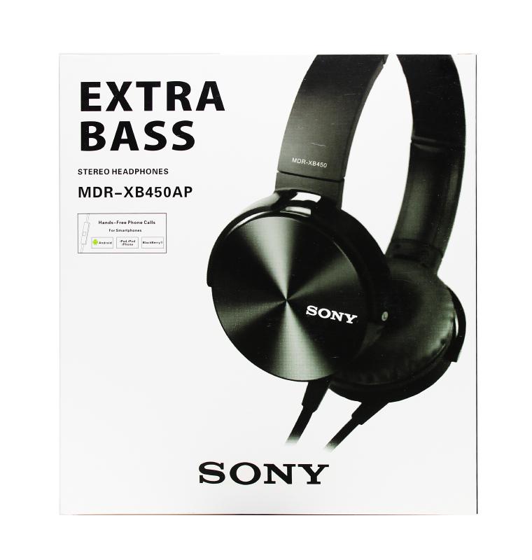 MP3 наушники полноразмерные &quot;S&quot; MDR-XB450AP  EXTRA BASS, плоский провод с микрофоном (Чёрный)