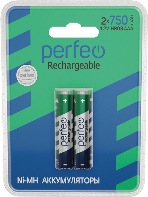 Perfeo AAA750mAh/2BL  Аккумулятор Пластик (|40/240 PF_C3020)