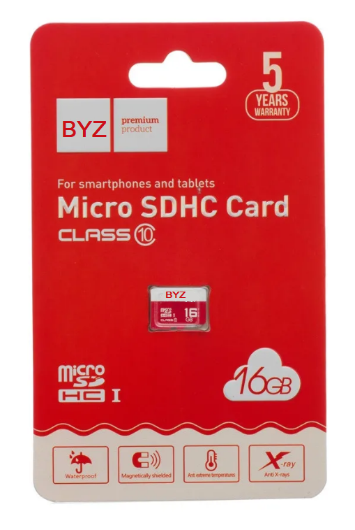 10 Карта памяти micro SD 16 Gb BYZ  Class 10 (без адаптера SD)