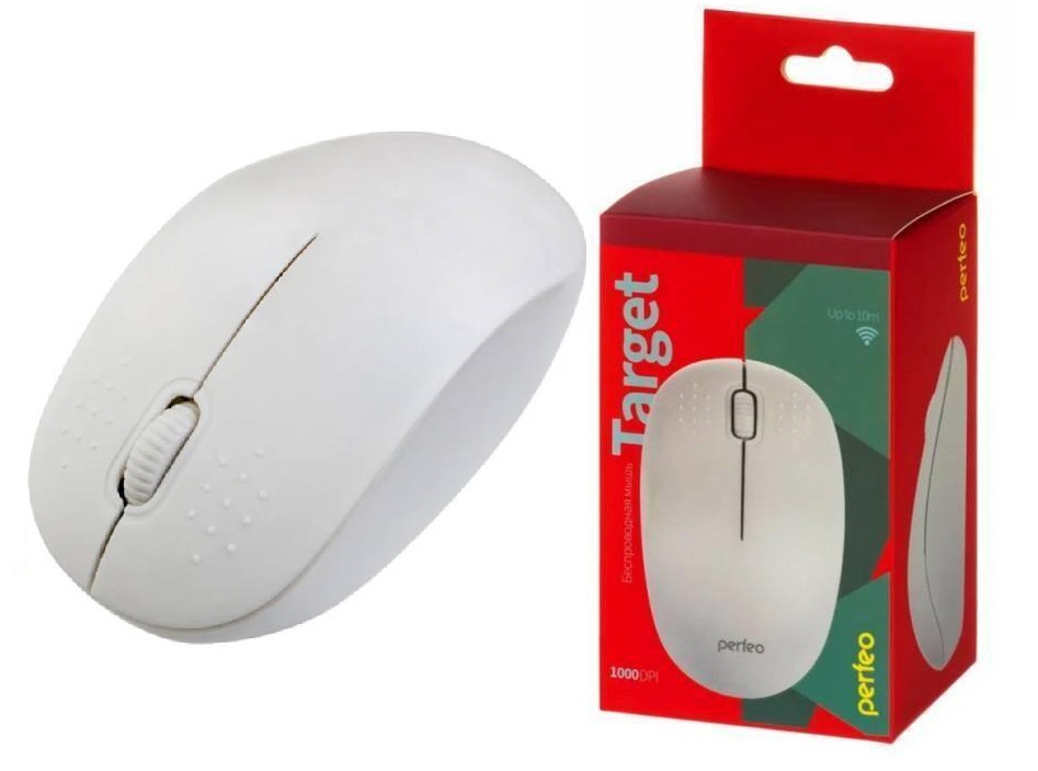 Perfeo мышь беспров., оптич. "TARGET", 3 кн, DPI 1000, USB, белый