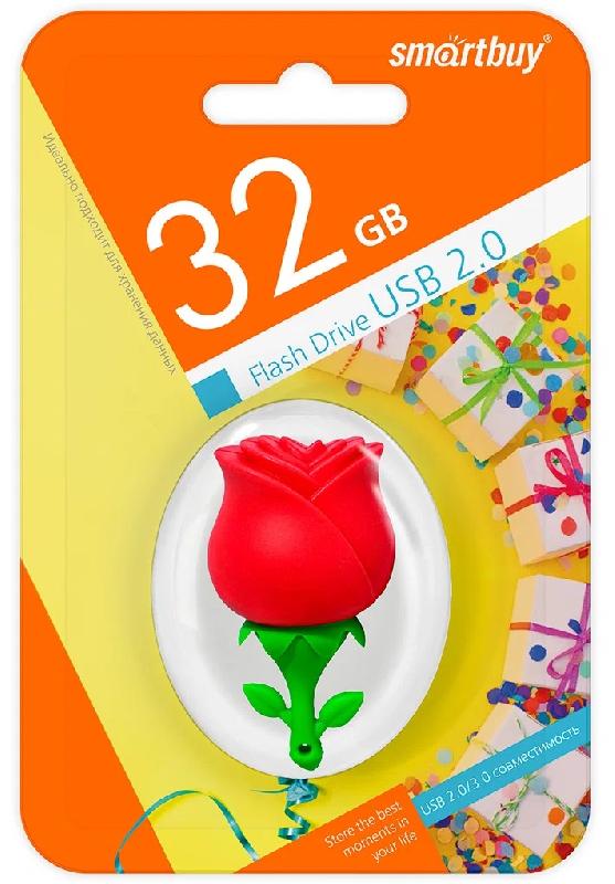USB 2.0 накопитель Smartbuy 032 ГБ серия Wild Роза (SB32GBROSE)