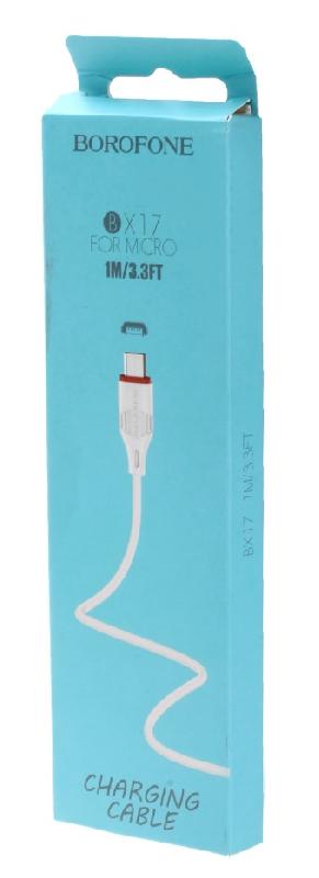 Кабель USB - микро USB Borofone BX17 Enjoy, 1.0м, 2.4A, цвет: белый