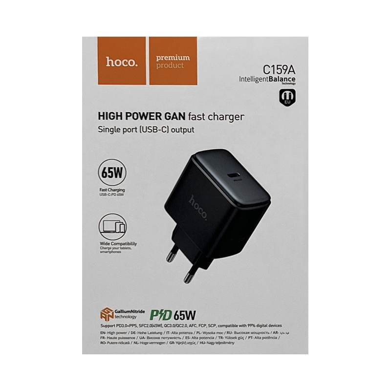 СЗУ hoco C159A USB-С PD65W (Чёрный)