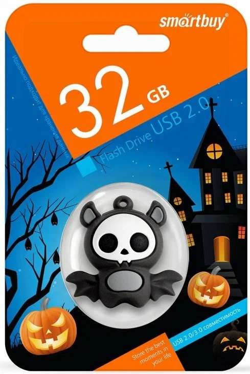 USB 2.0 накопитель Smartbuy 032 ГБ серия Wild Летучая Мышь (SB32GBBAT)