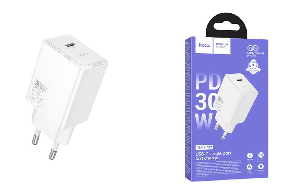 СЗУ Hoco N70 USB-С PD30W (Белый)