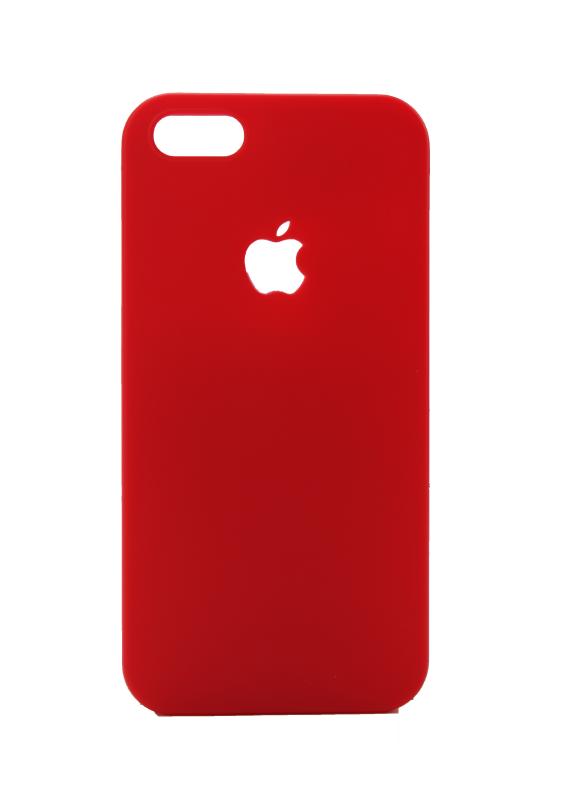 Силиконовый чехол для iPhone 5/5S c логотипом  (цветной) (Красный)