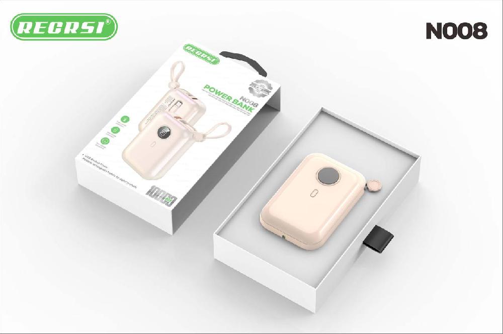 Портативный аккумулятор RECRSI PB-N008 10 000 mAh (Белый)