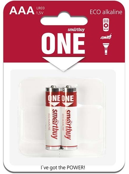 Батарейка алкалиновая Smartbuy серия ONE LR03/2B (24/240) (SOBA-3A02B-Eco)
