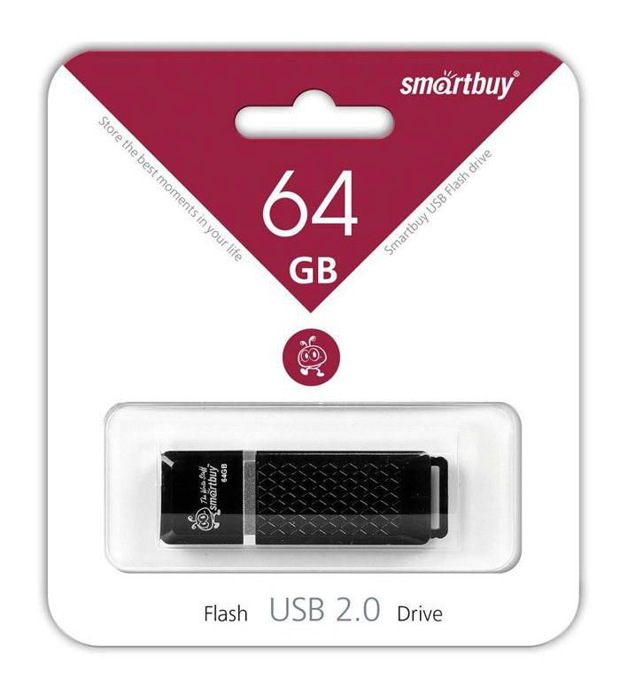 Накопитель USB Flash 64GB SmartBuy Quartz (Чёрный)