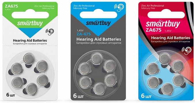 Батарейка для слуховых аппаратов Smartbuy A675-6B (60/3000) (SBZA-A675-6B)