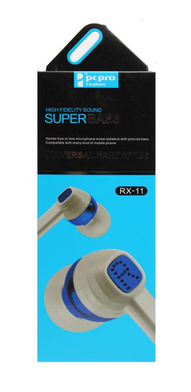 Наушники MP3 SUPER BASS RX-11 микрофон+ рег.басов   (упаковка-бокс) плоский шнур (Синий)