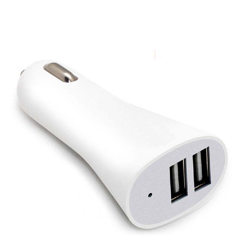 А06  Автомобильное зарядное устройство с 2 USB оригинал 3100 m /а (2000 m/a)  (Белый)