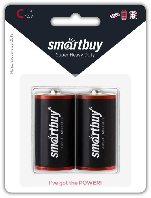 Батарейка солевая Smartbuy  R14/2B  SBBZ-C02B (2 шт.в блистере)