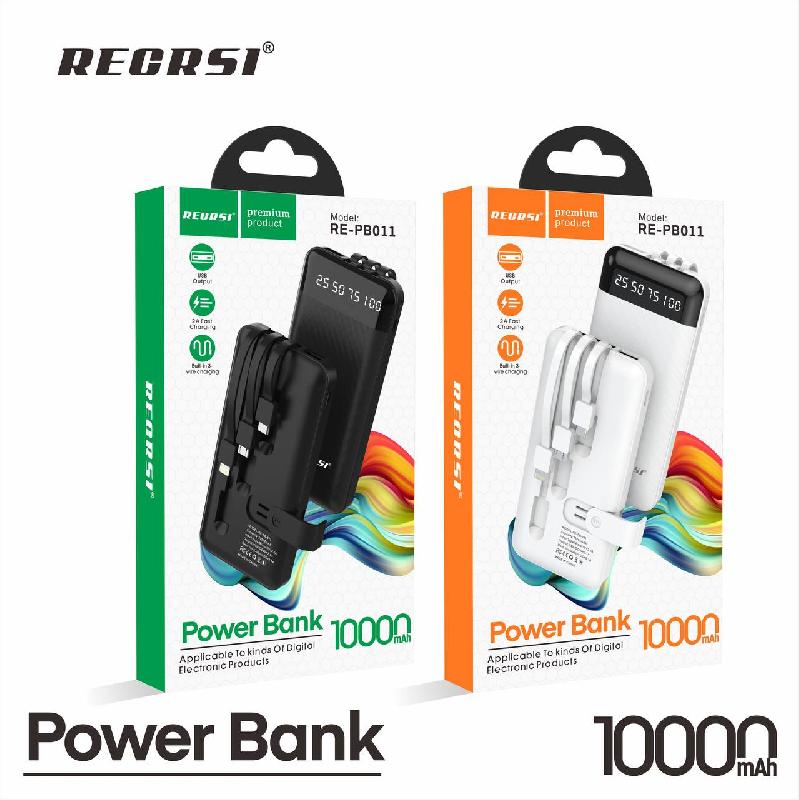 Портативный аккумулятор RECRSI RE PB011 10 000 mAh (Белый)