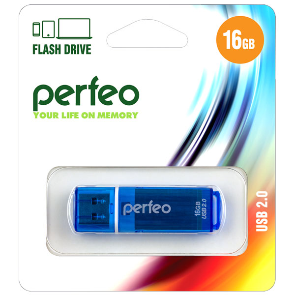 Накопитель USB Flash  16GB Perfeo C13 (Синий)