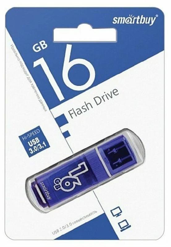 USB 3.0/3.1 накопитель Smartbuy 016 ГБ серия Glossy Тёмно-Синий (SB16GBGS-DB)